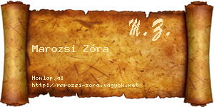 Marozsi Zóra névjegykártya
